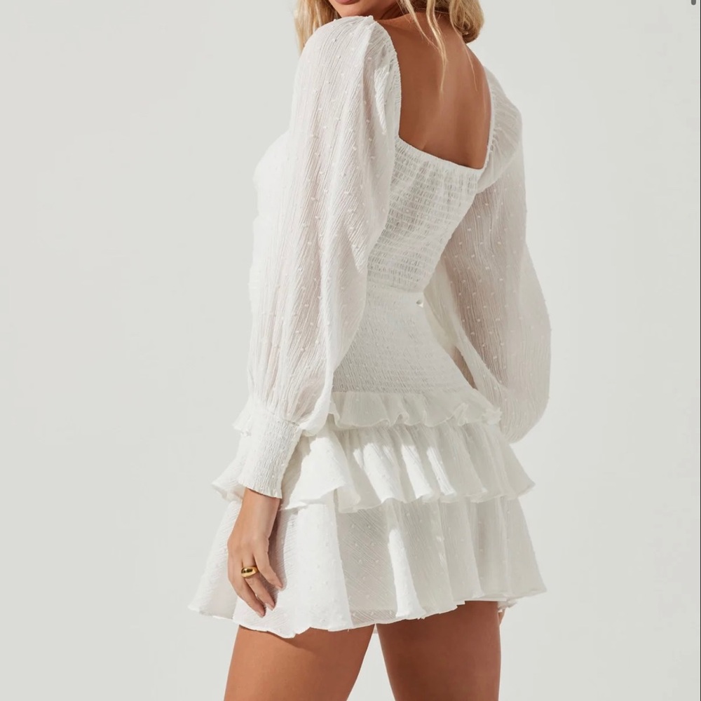 White ASTR Ruffle Dress Small - Picture 2 of 5